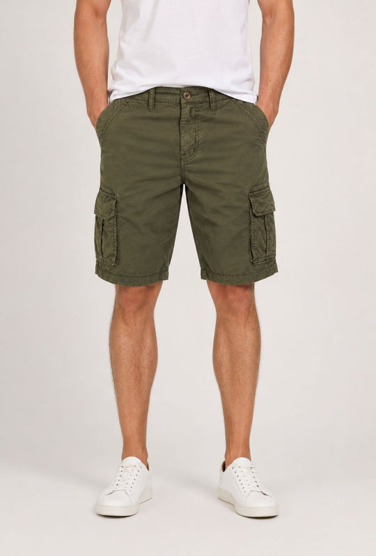 Bermuda Cargo uomo Pantaloncino Dresserd con tasconi laterali - VERDE MILITARE