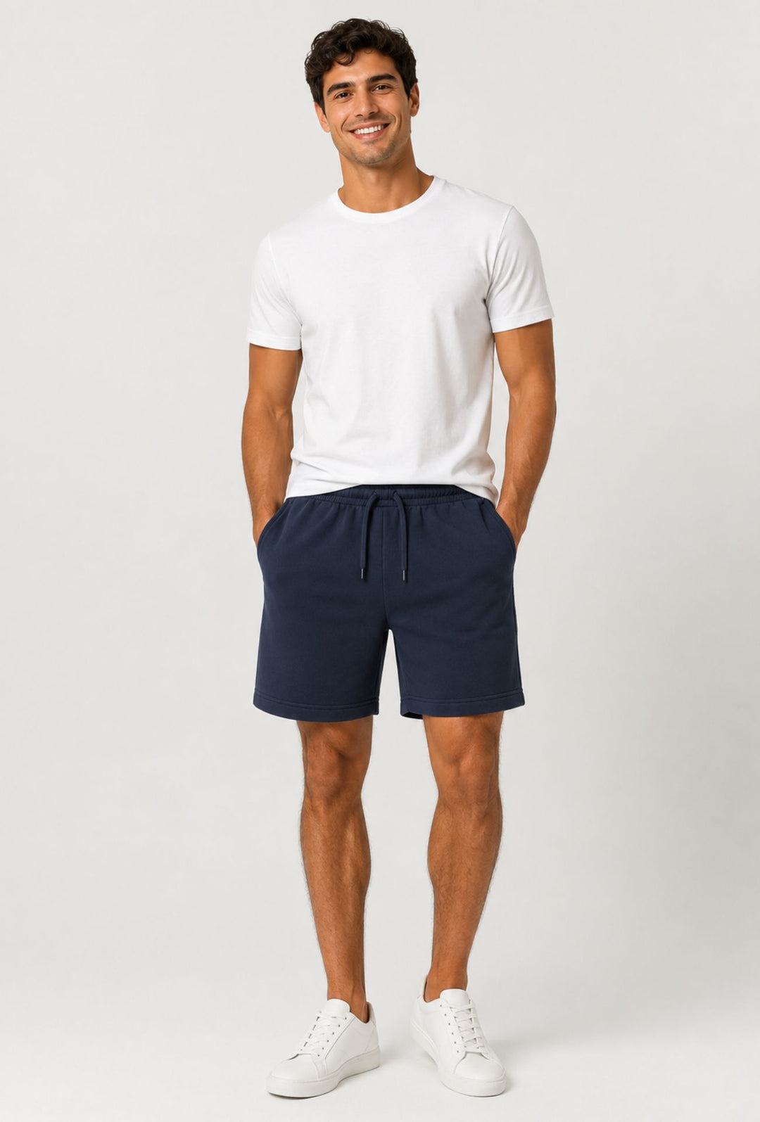 Bermuda Uomo in cotone felpato leggero non garzato DRESSERD- BLU