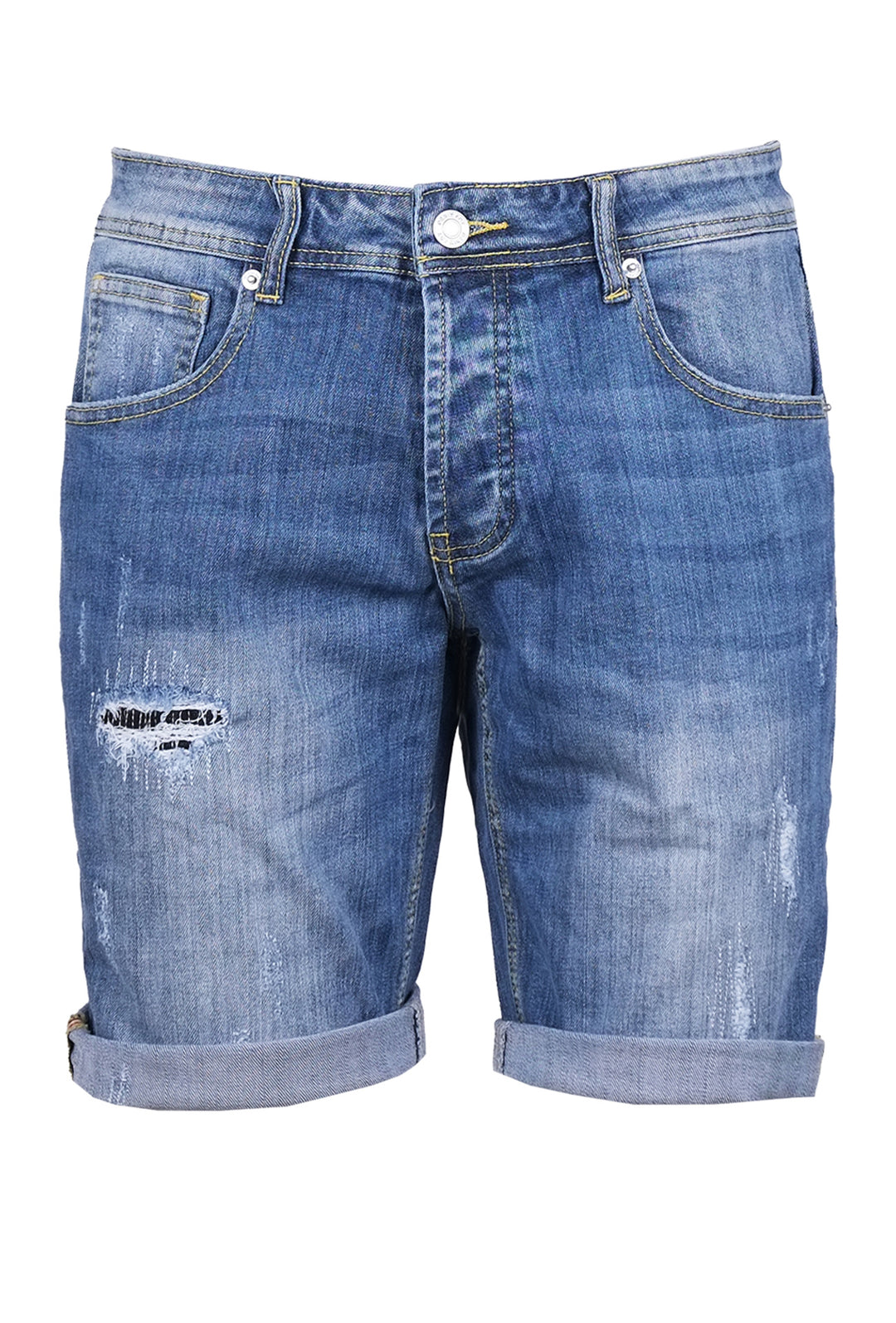 Bermuda Jeans Uomo Tela fissa con abrasioni