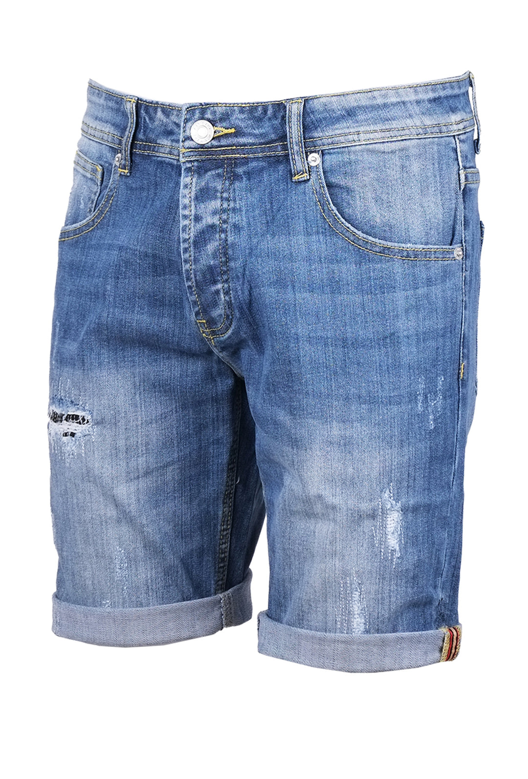 Bermuda Jeans Uomo Tela fissa con abrasioni