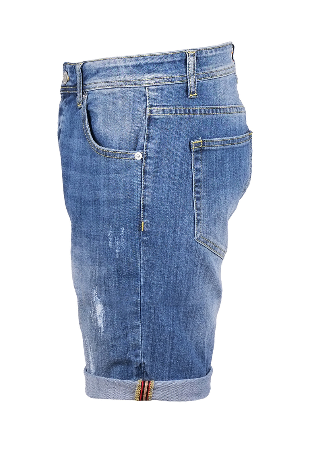 Bermuda Jeans Uomo Tela fissa con abrasioni