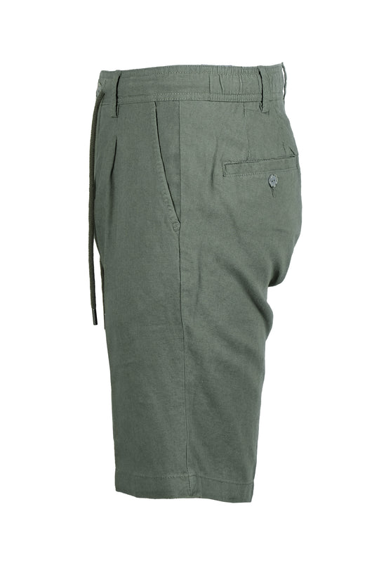 Bermuda Pantalaccio Uomo in Puro Lino - VERDE