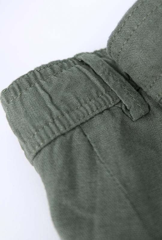 Bermuda Pantalaccio Uomo in Puro Lino - VERDE