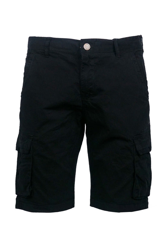 Bermuda Uomo Tasconi Laterali Pantaloncino in Cotone Tasche laterali Dresserd - NERO