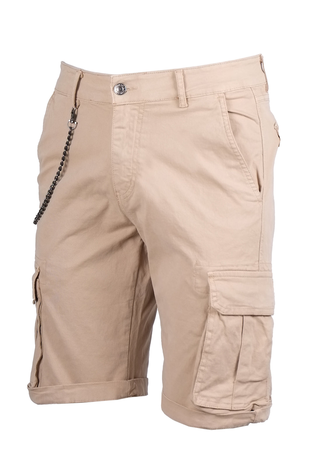 Bermuda Uomo Cotone tasconi pantaloni corti dresserd - BEIGE