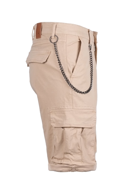 Bermuda Uomo Cotone tasconi pantaloni corti dresserd - BEIGE