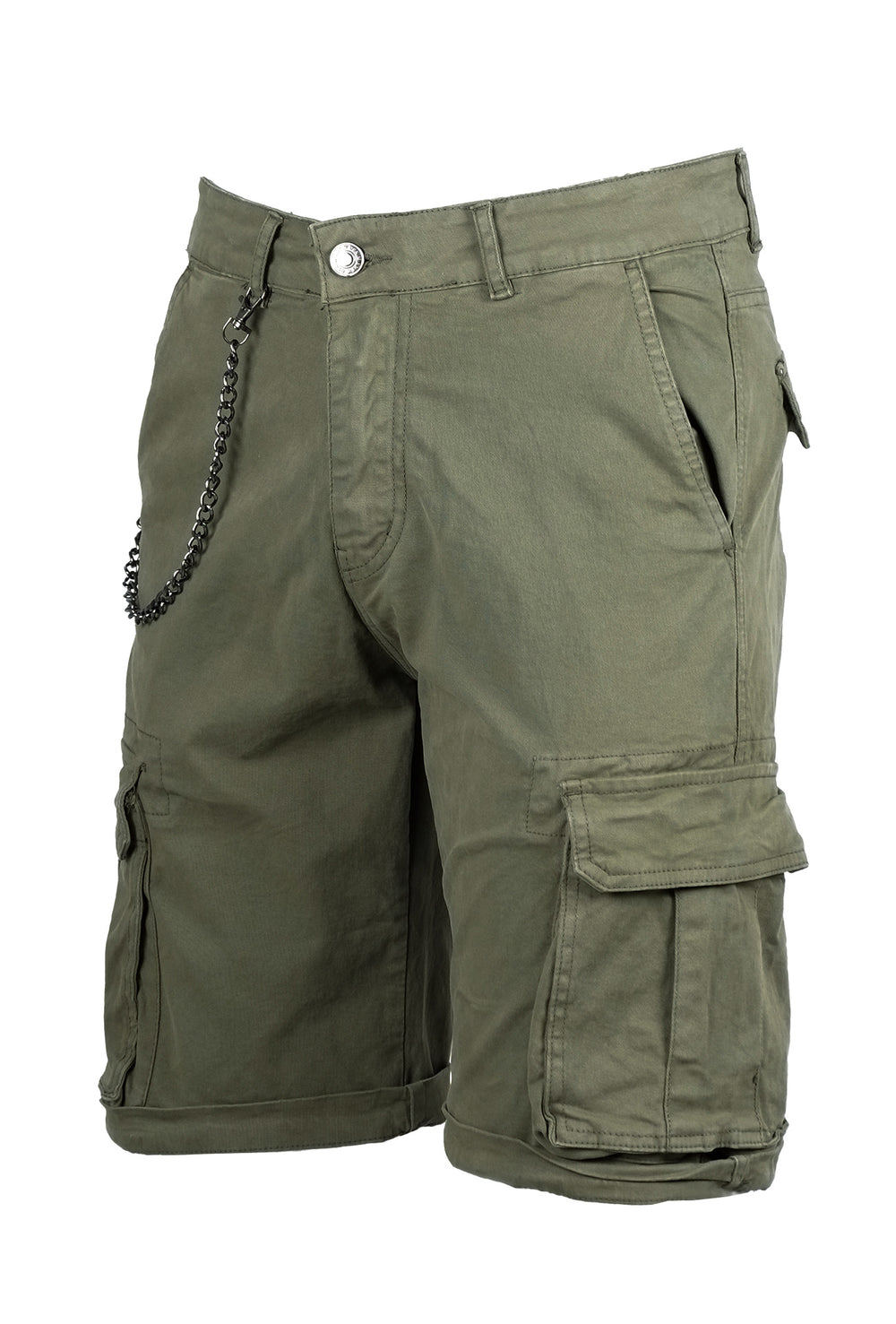 Bermuda Uomo Cotone tasconi pantaloni corti dresserd - VERDE MILITARE