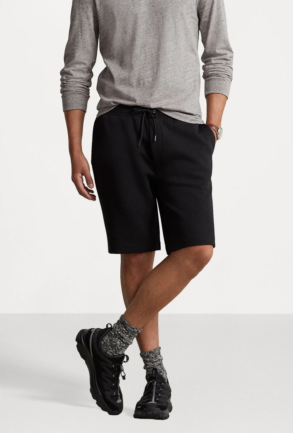 Bermuda uomo Ralph Lauren in maglia doppia Pantatuta Corto - NERO