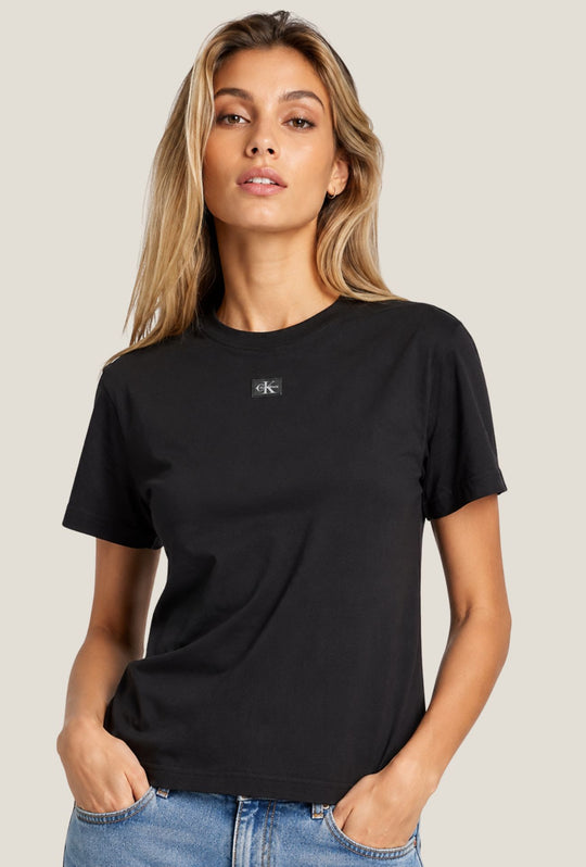 T-Shirt Donna Calvin Klein in Cotone 100% - NERO