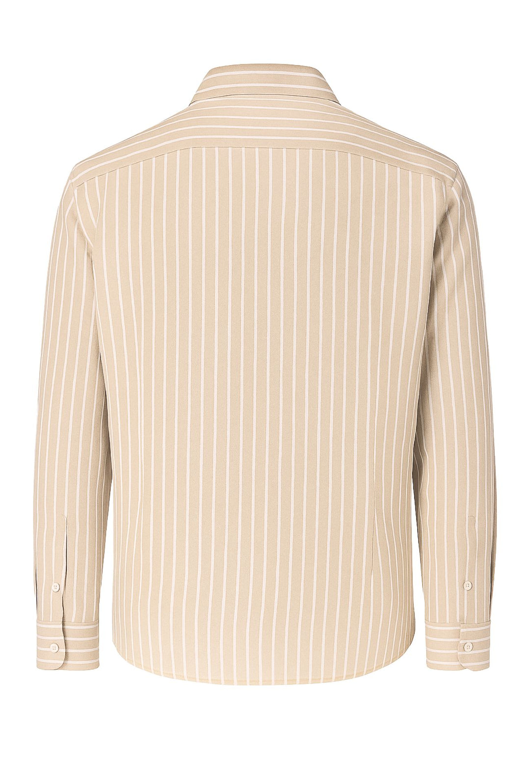 Camicia Uomo in Lino e cotone Trama rigata - BEIGE