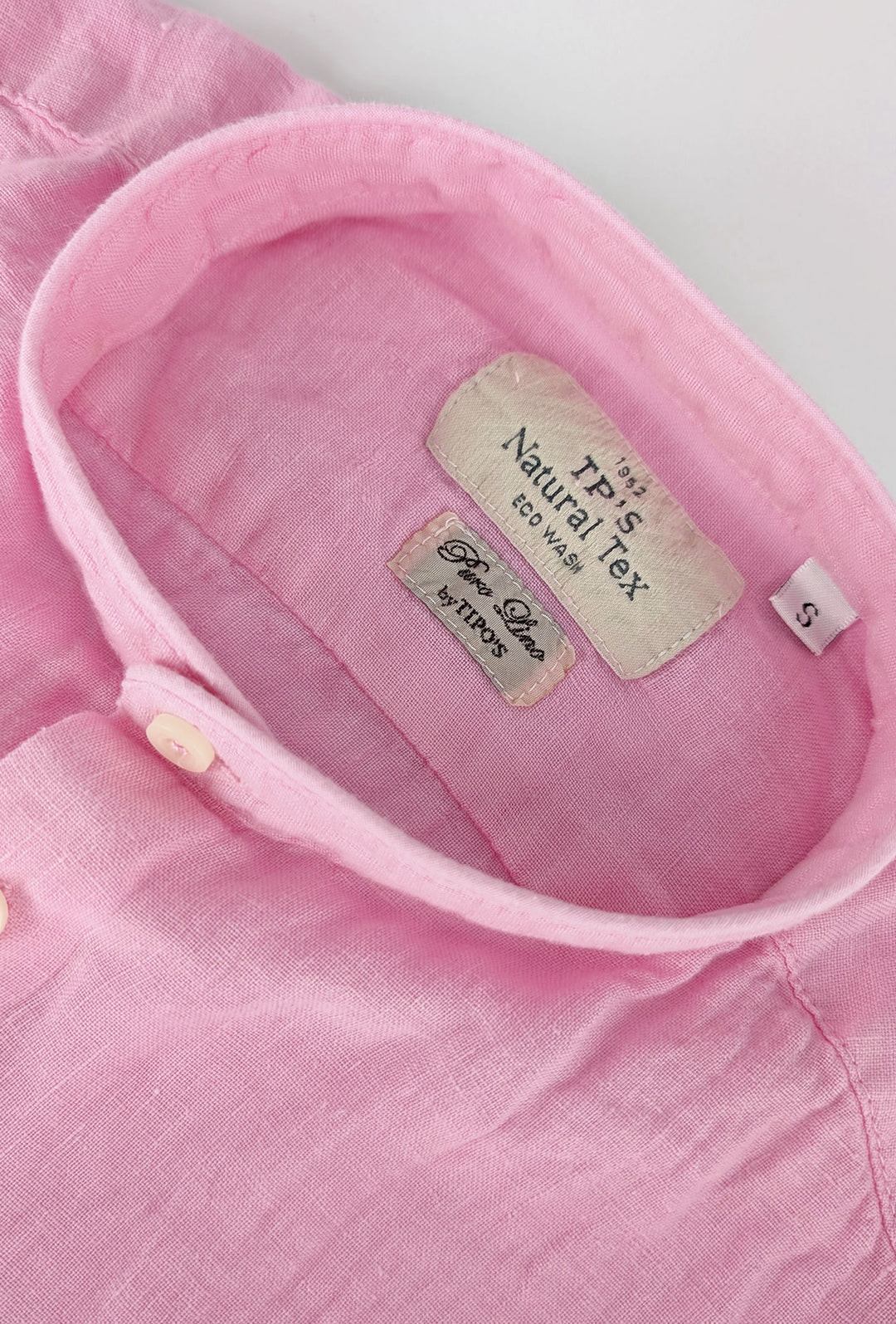 Camicia Uomo Mezza manica Tipo's Puro lino collo coreano ROSA