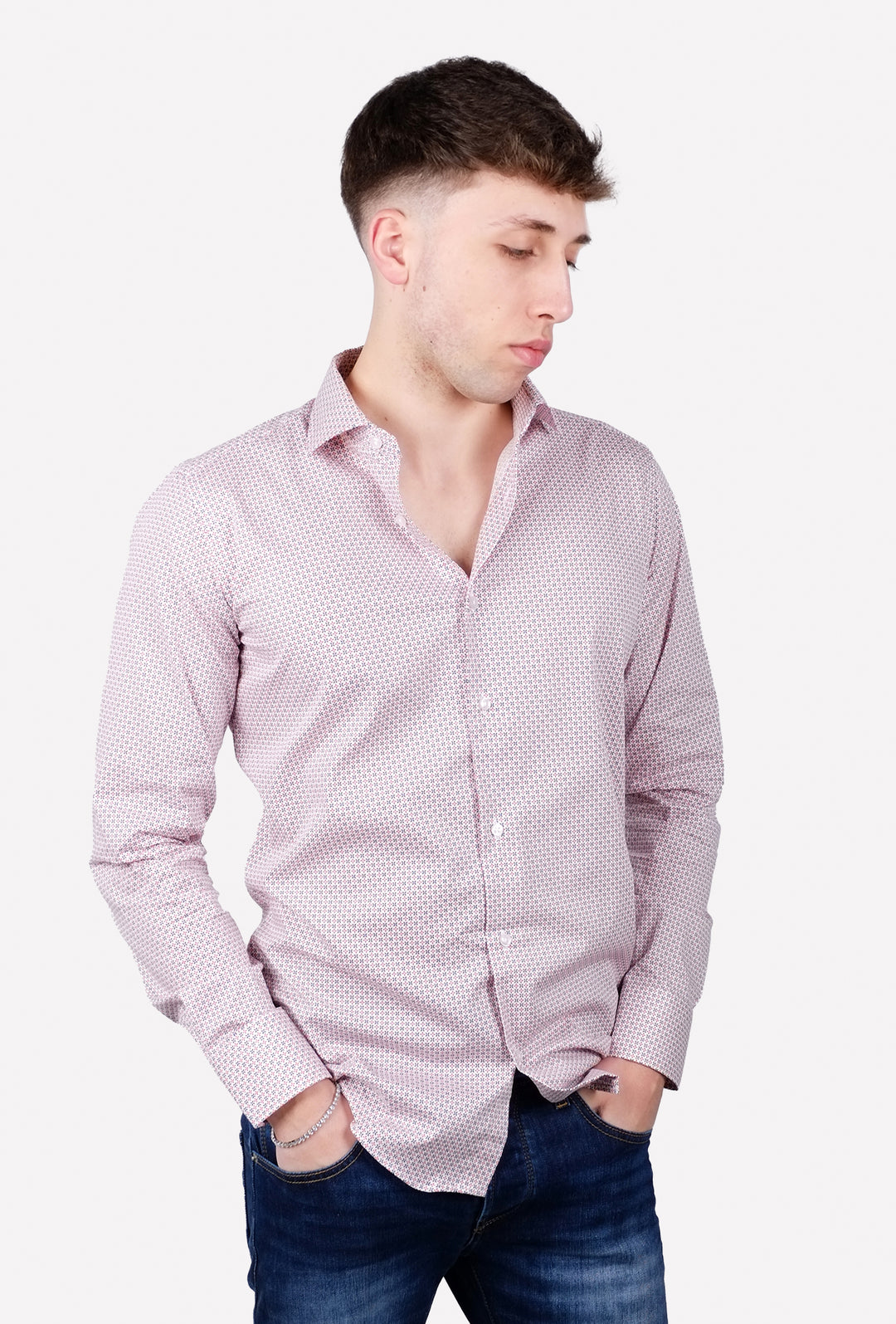 Camicia clergyman grigio chiaro manica lunga 100% cotone - collo 42, in Camicia clergyman grigio chiaro manica lunga 100% cotone - collo 42, in