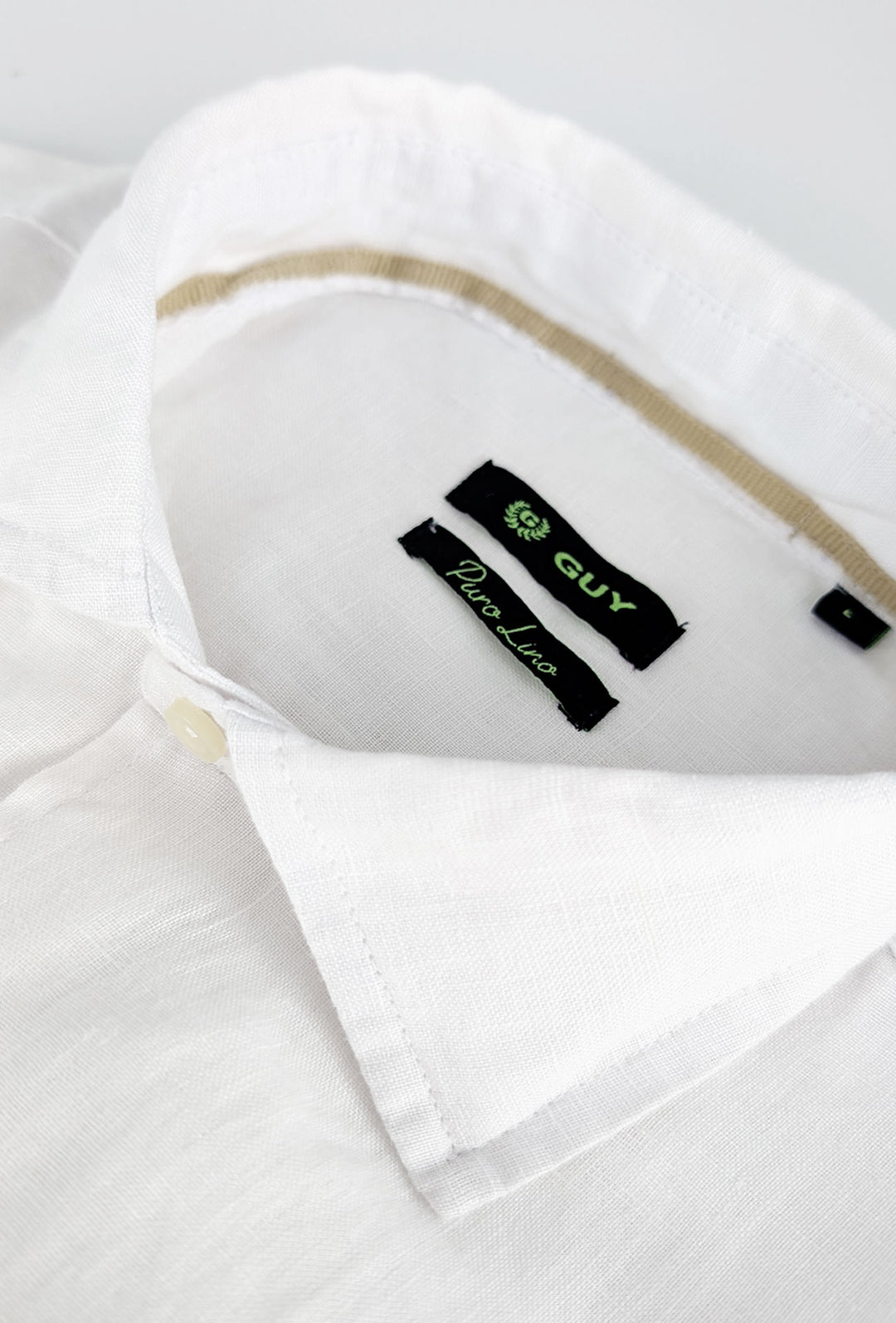 Camicia uomo manica lunga 100% Lino semi slim fit - BIANCO