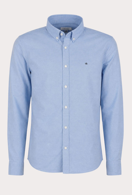 Camicia Uomo Calvin Klein manica lunga Button down semi slim fit - CELESTE
