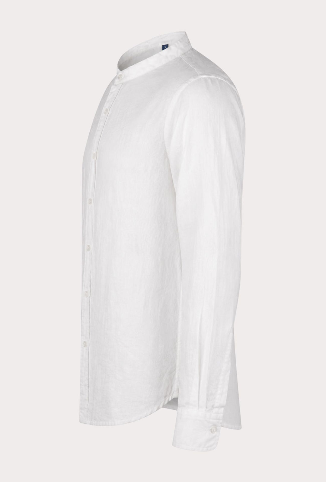 Camicia Uomo Manica Lunga 100% Lino Collo Coreano Semi Slim Fi Camicie Dresserd Uomo - BIANCO