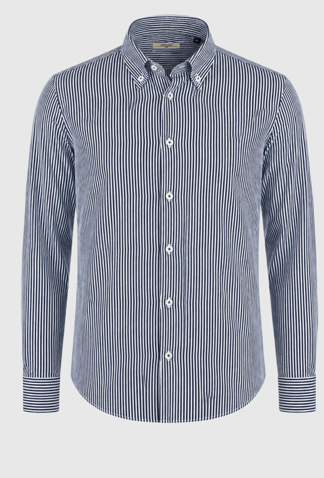 Camicia uomo Regular fit  Portocervo- RIGATO BLU