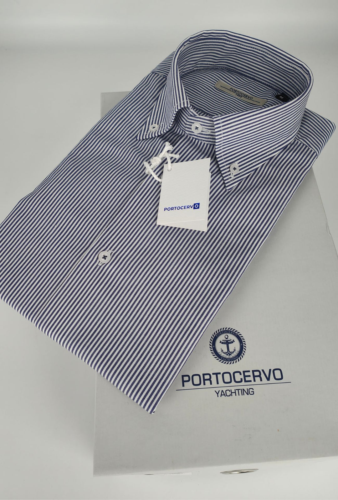 Camicia uomo Regular fit  Portocervo- RIGATO BLU