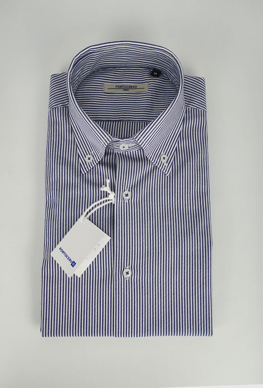 Camicia uomo Regular fit  Portocervo- RIGATO BLU
