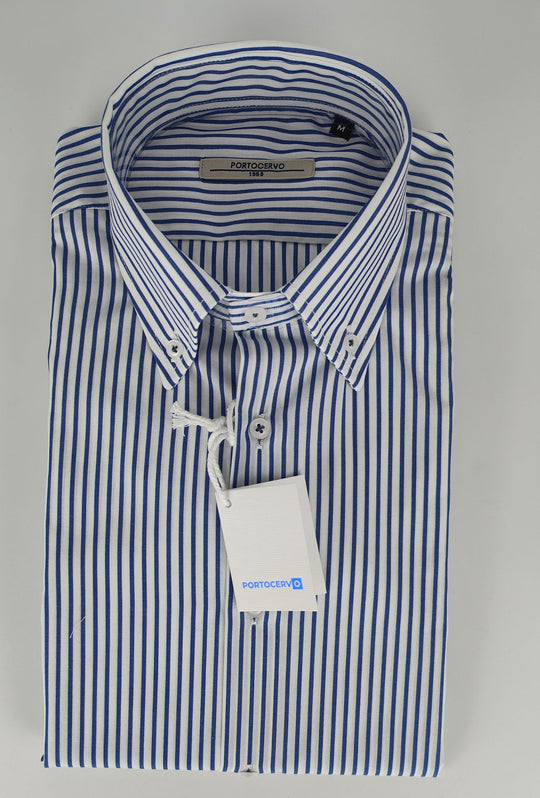 Camicia uomo Regular fit Portocervo -RIGHE BIANCHE E BLU