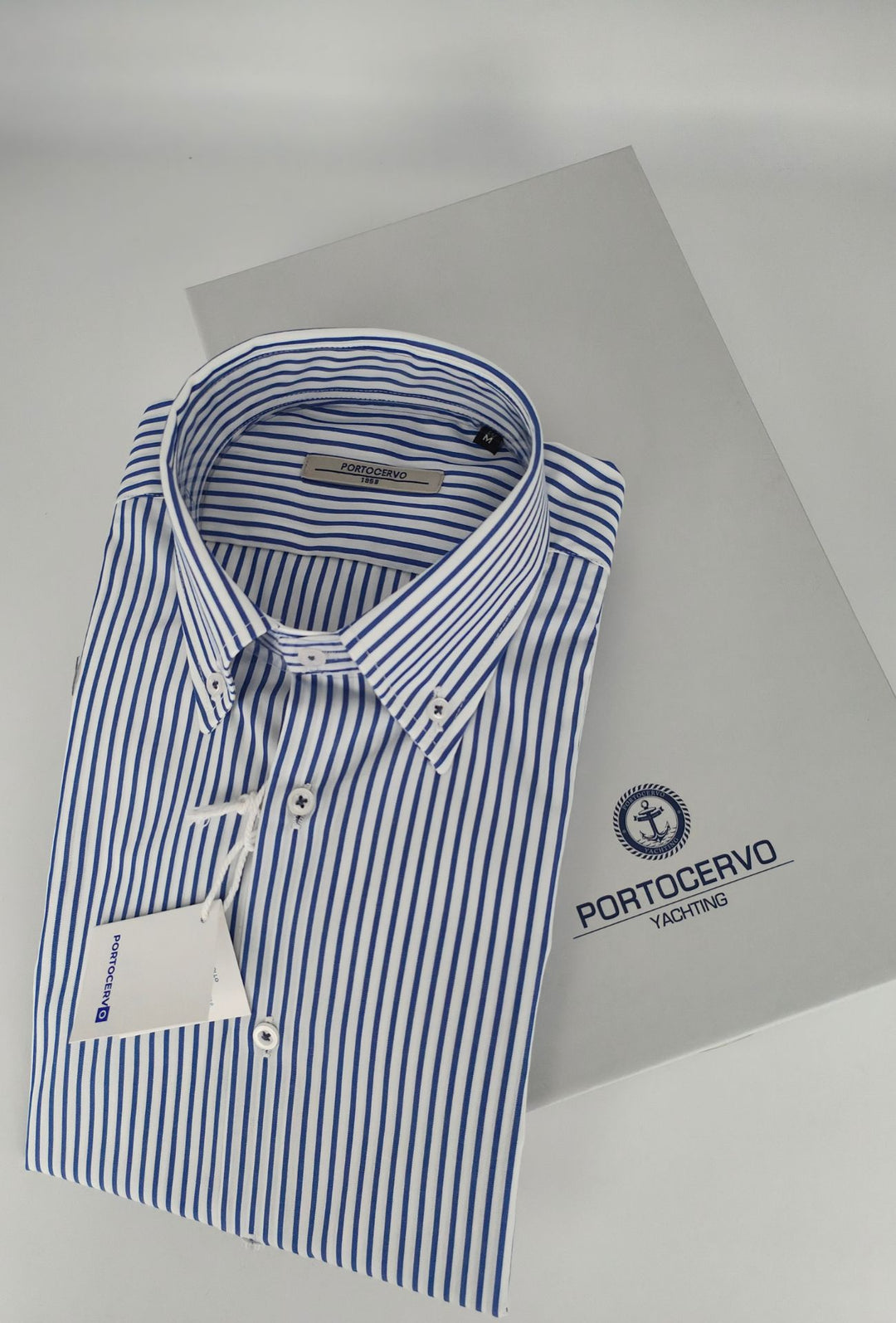 Camicia uomo Regular fit Portocervo -RIGHE BIANCHE E BLU