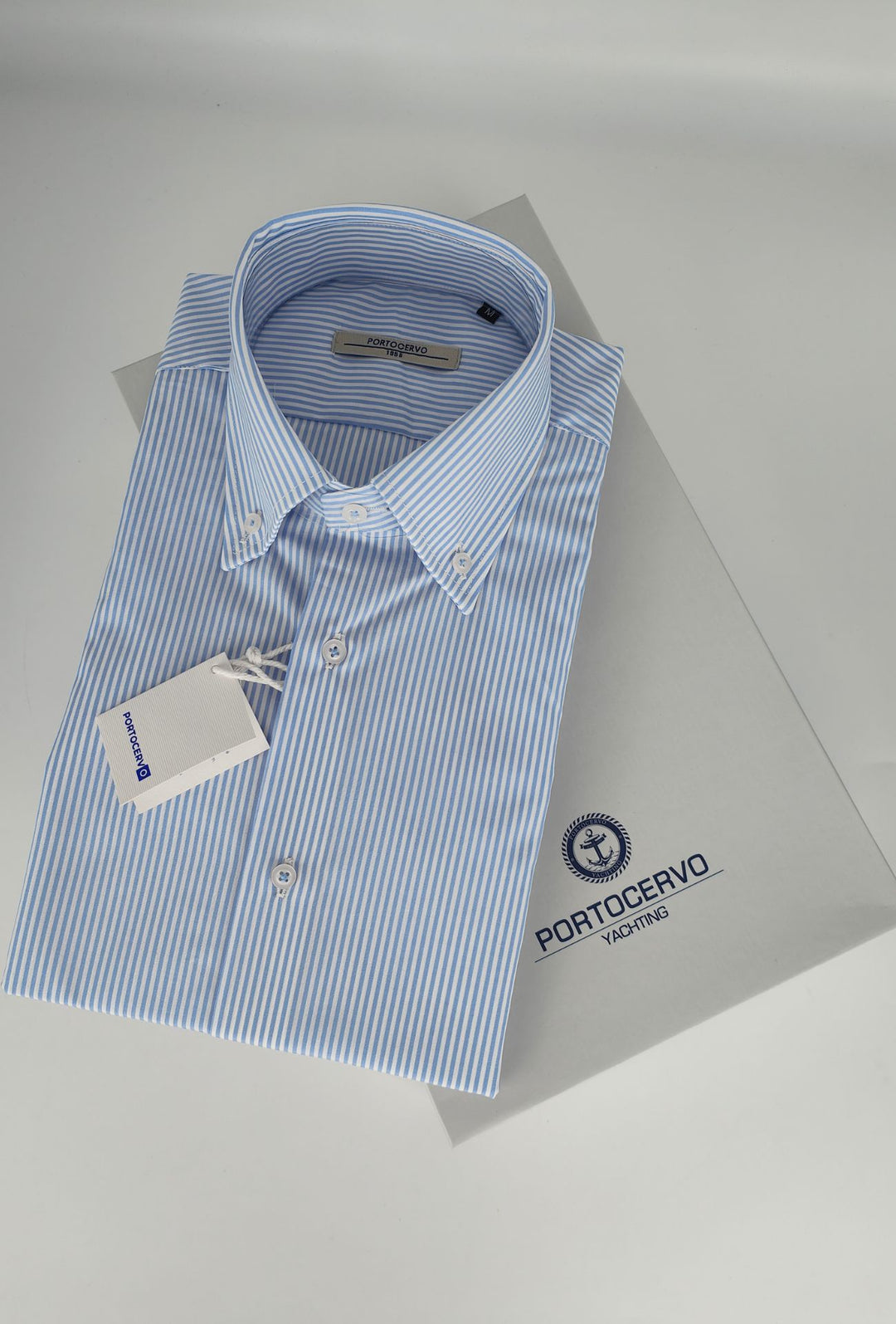 Camicia uomo regular Fit Portocervo- RIGATO AZZURRO