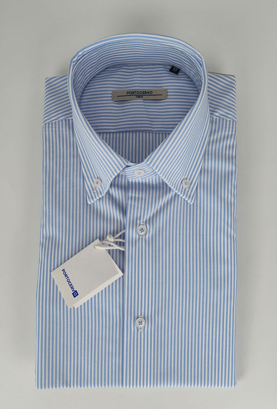 Camicia uomo regular Fit Portocervo- RIGATO AZZURRO