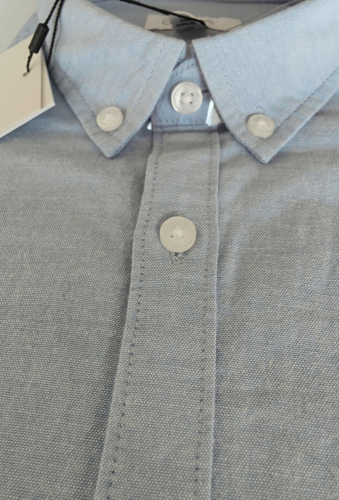Camicia Uomo Calvin Klein manica lunga Button down semi slim fit - CELESTE