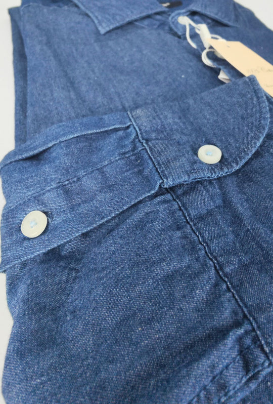 Camicia uomo Jeans manica lunga leggera semi slim fit - DENIM