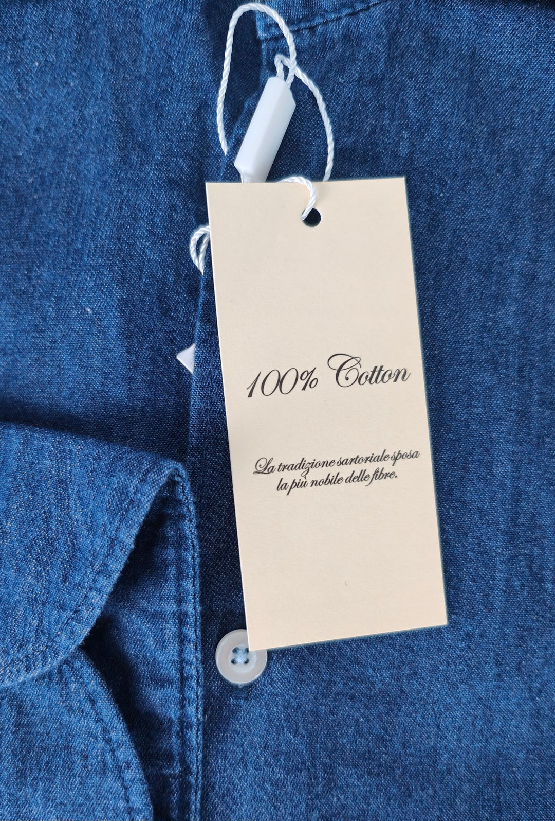 Camicia uomo Jeans manica lunga leggera semi slim fit - DENIM