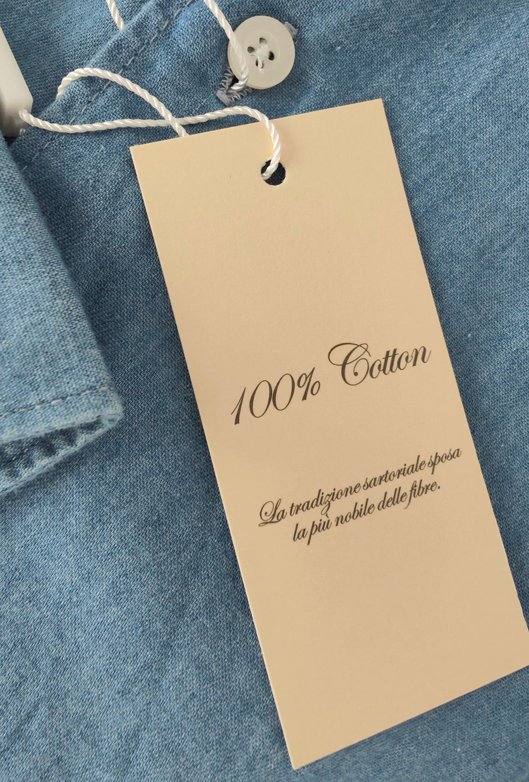 Camicia uomo Jeans manica lunga leggera semi slim fit - CELESTE