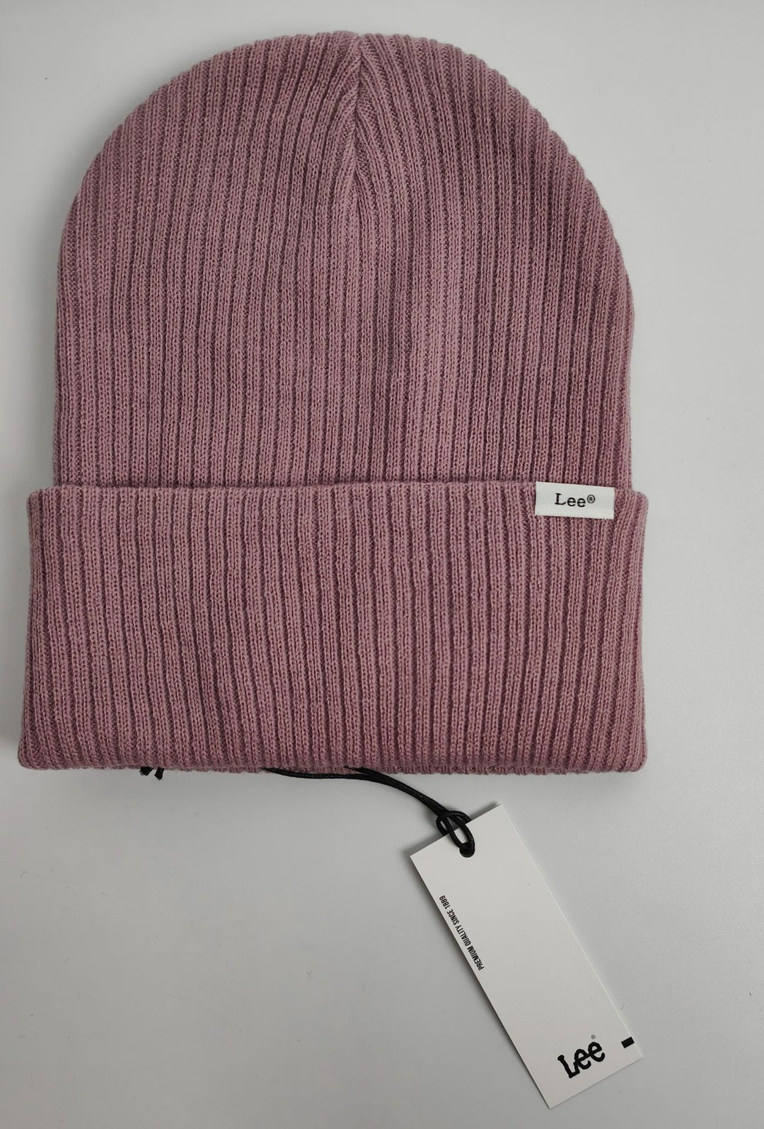Berretto Donna Lee in Maglia a Costine con Risvolto- ROSA ANTICO