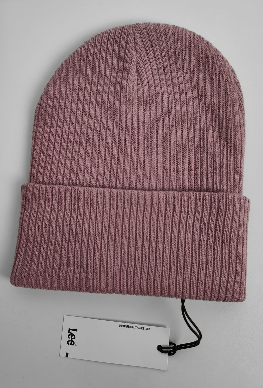 Berretto Donna Lee in Maglia a Costine con Risvolto- ROSA ANTICO