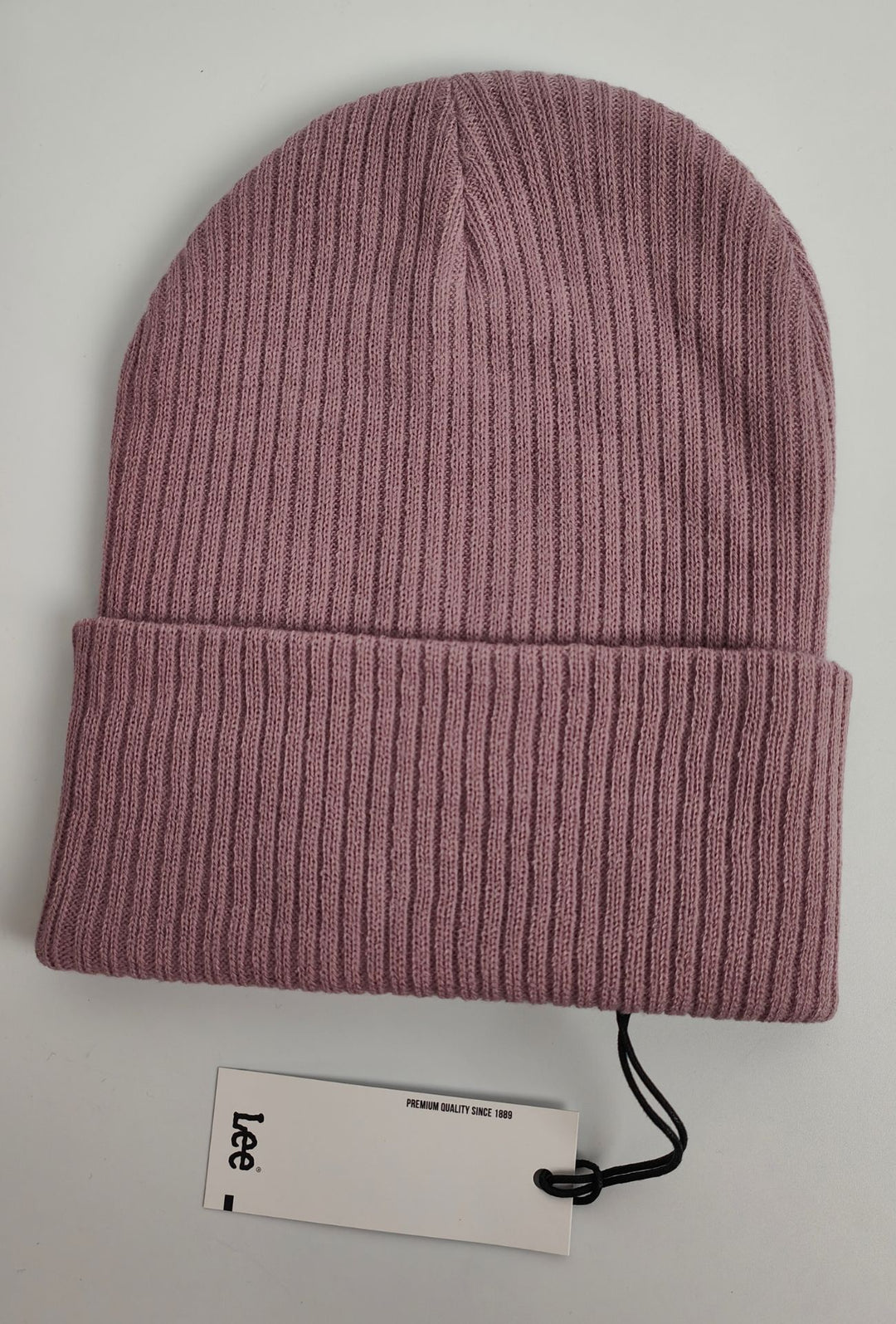 Berretto Donna Lee in Maglia a Costine con Risvolto- ROSA ANTICO