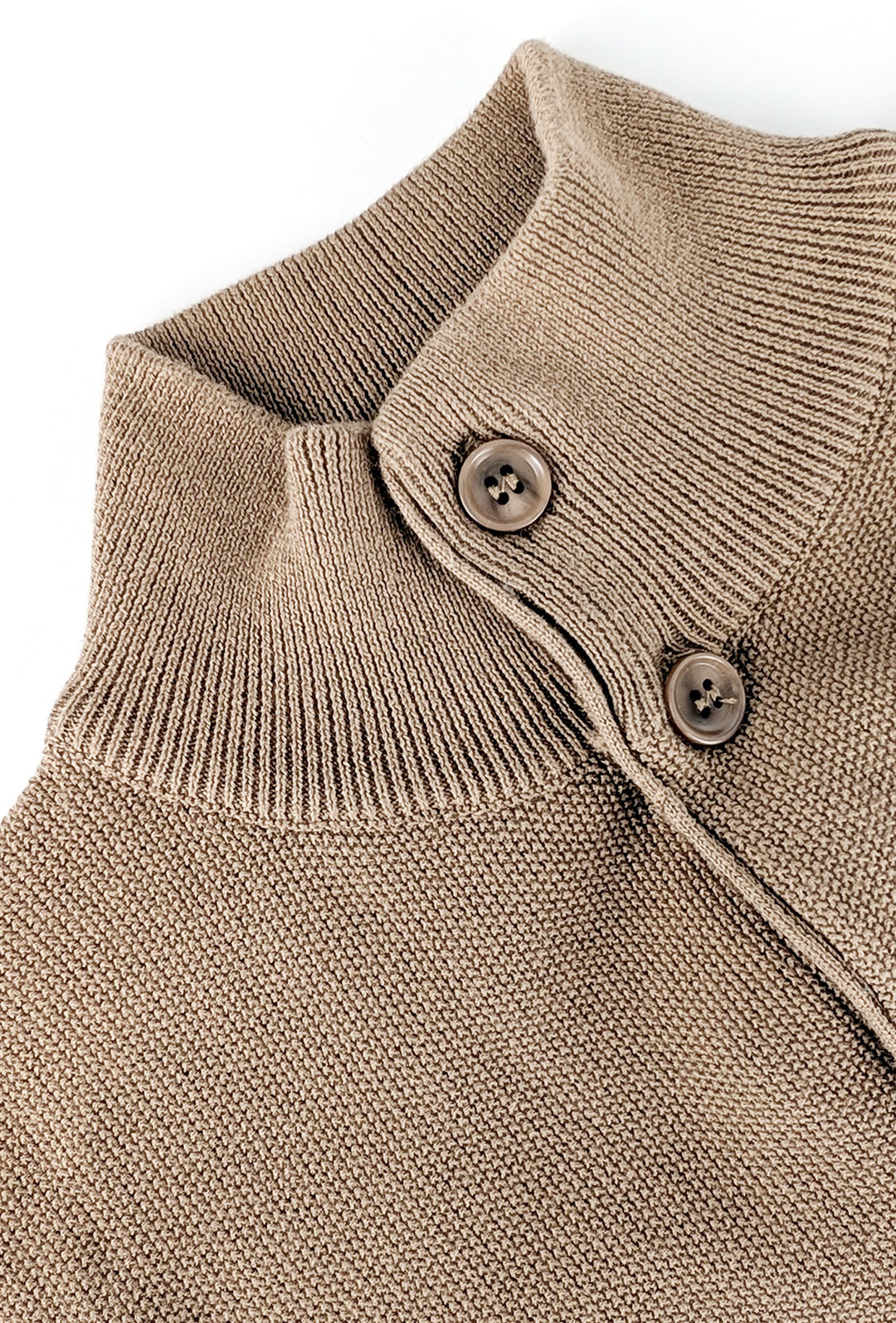 Cardigan uomo Maglione cotone trama lavorata con bottoni - CAMMELLO
