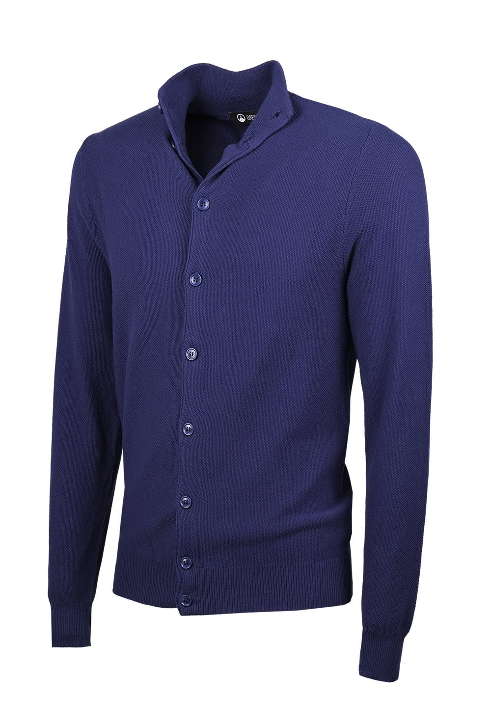 Cardigan uomo Maglione cotone trama lavorata con bottoni - BLU