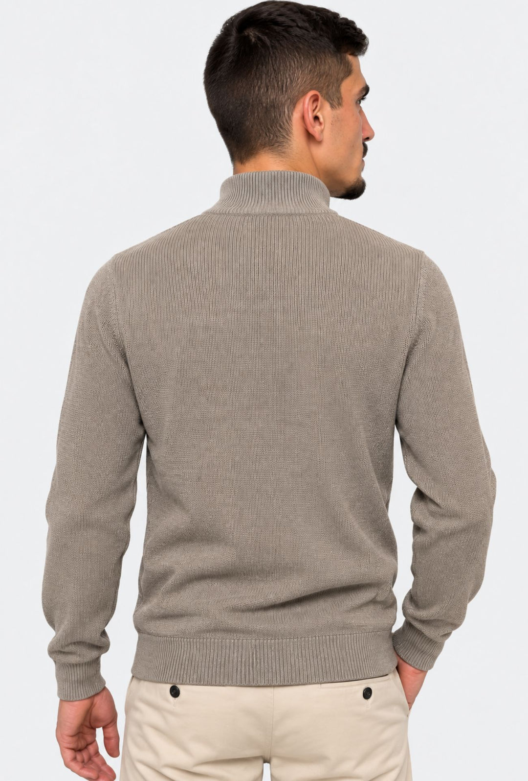 Maglia uomo giacca full zip con tasche dresserd - CAMELLO MELANGE