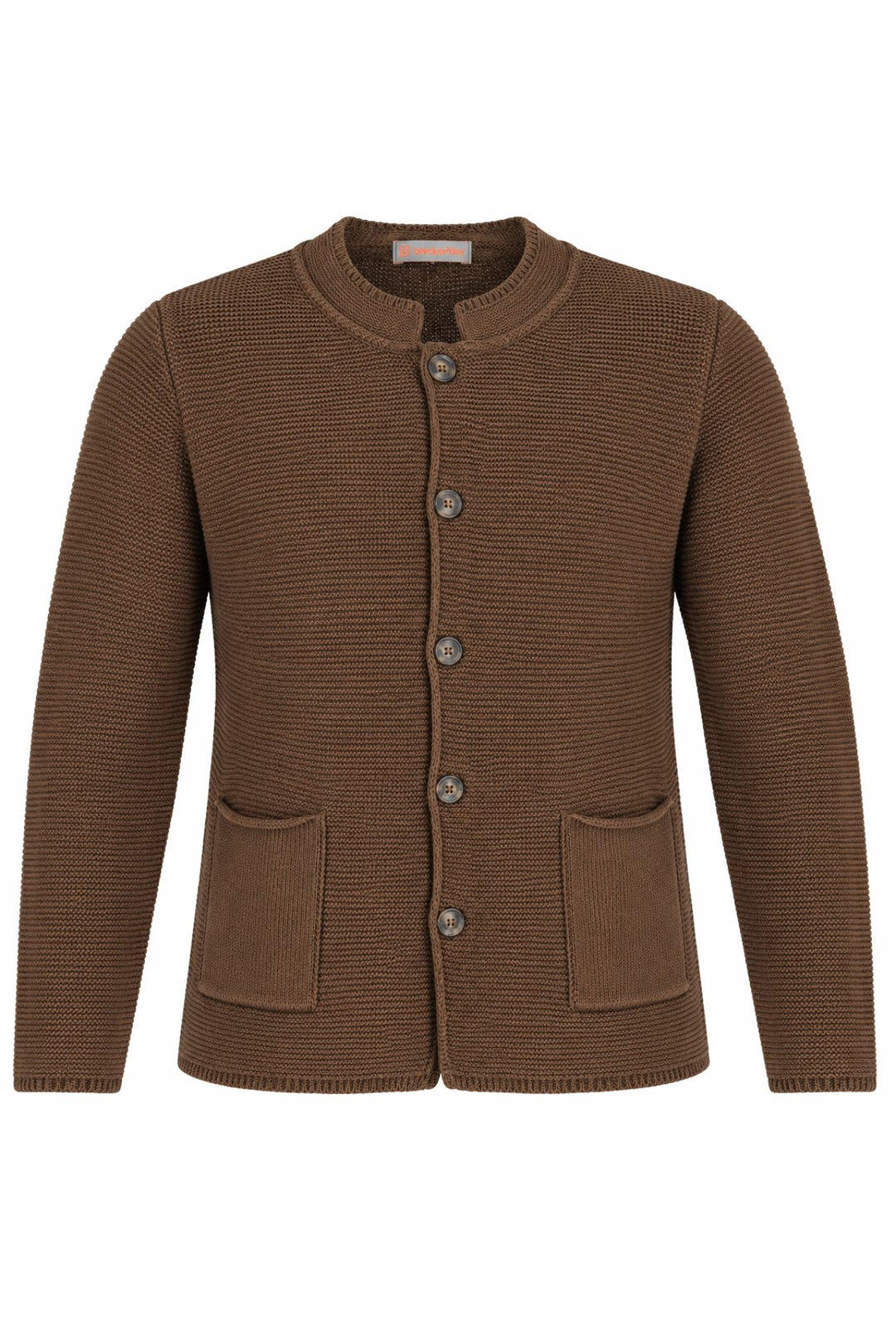 Cardigan Uomo Maglie in cotone con bottoni Giacca in maglia Semi Slim Fit  Dresserd - TABACCO