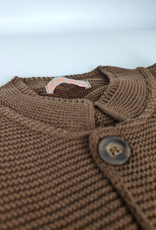 Cardigan Uomo Maglie in cotone con bottoni Giacca in maglia Semi Slim Fit  Dresserd - TABACCO