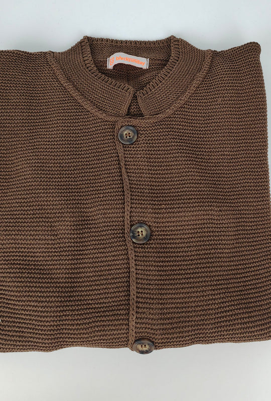 Cardigan Uomo Maglie in cotone con bottoni Giacca in maglia Semi Slim Fit  Dresserd - TABACCO