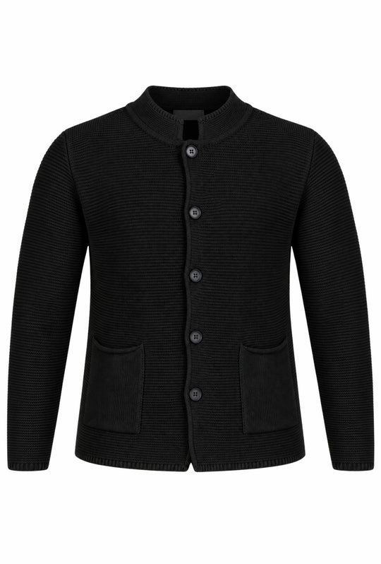 Cardigan Uomo Maglie in cotone con bottoni Giacca in maglia Semi Slim Fit  Dresserd - NERO