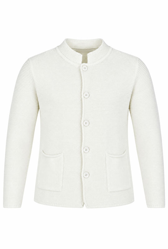 Cardigan Uomo Maglie in cotone con bottoni Giacca in maglia Semi Slim Fit  Dresserd - BIANCO