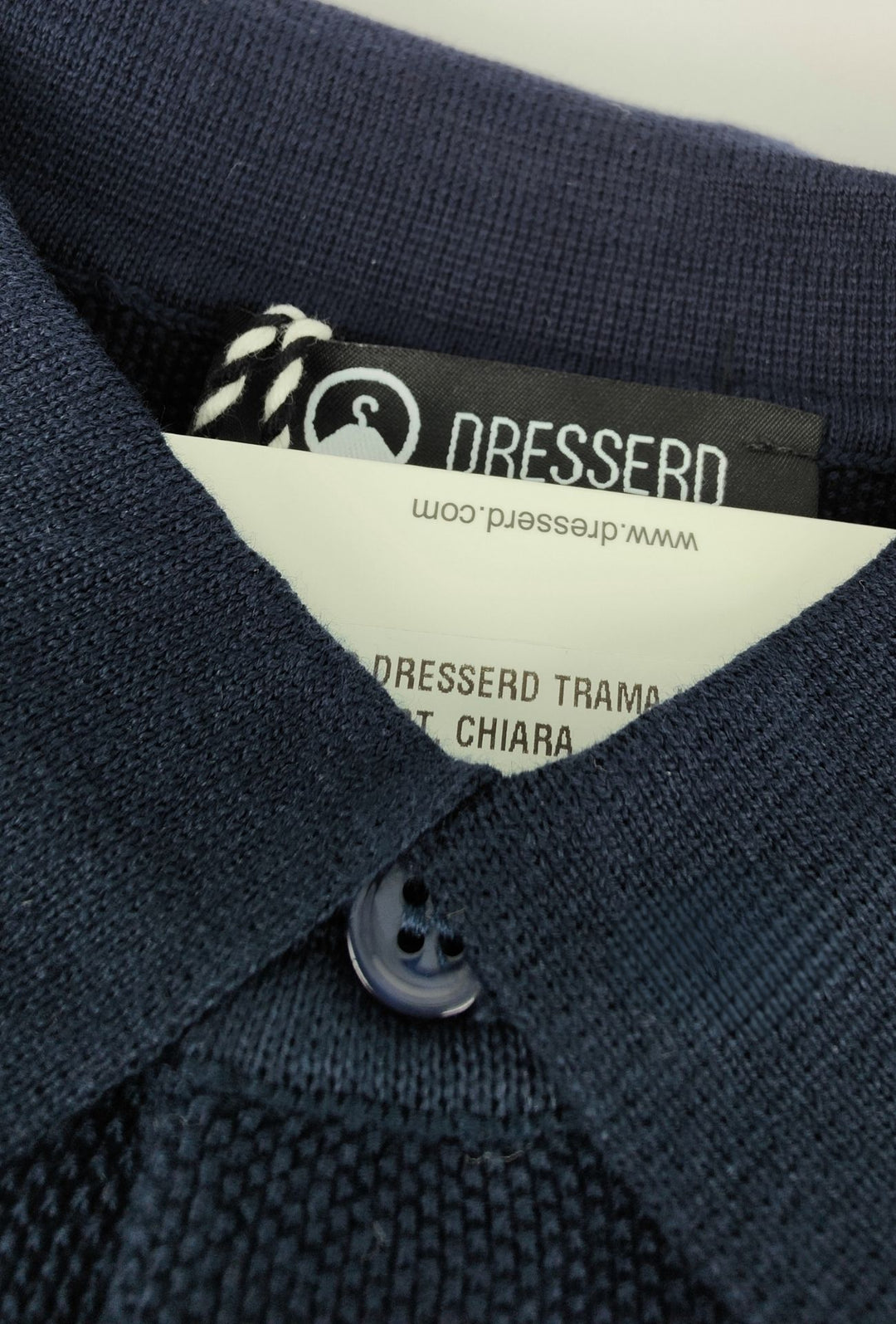Polo uomo in maglia 100% Cotone in maglia trama lavorata - BLU