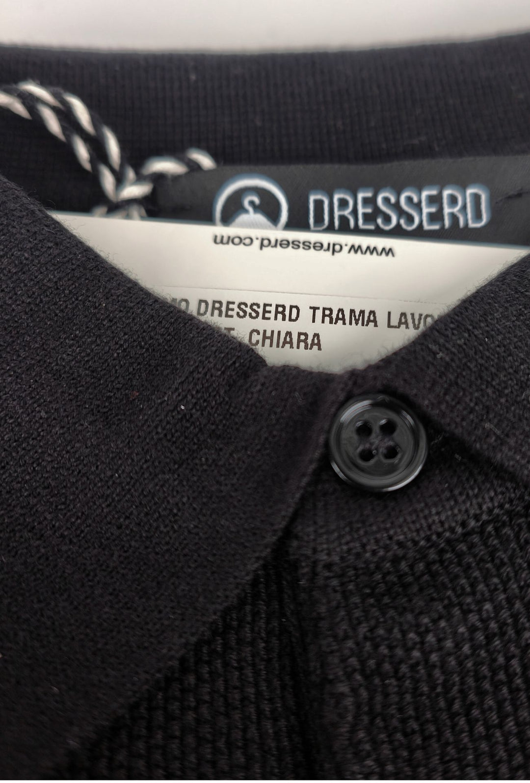 Polo uomo in maglia 100% Cotone in maglia trama lavorata - NERO