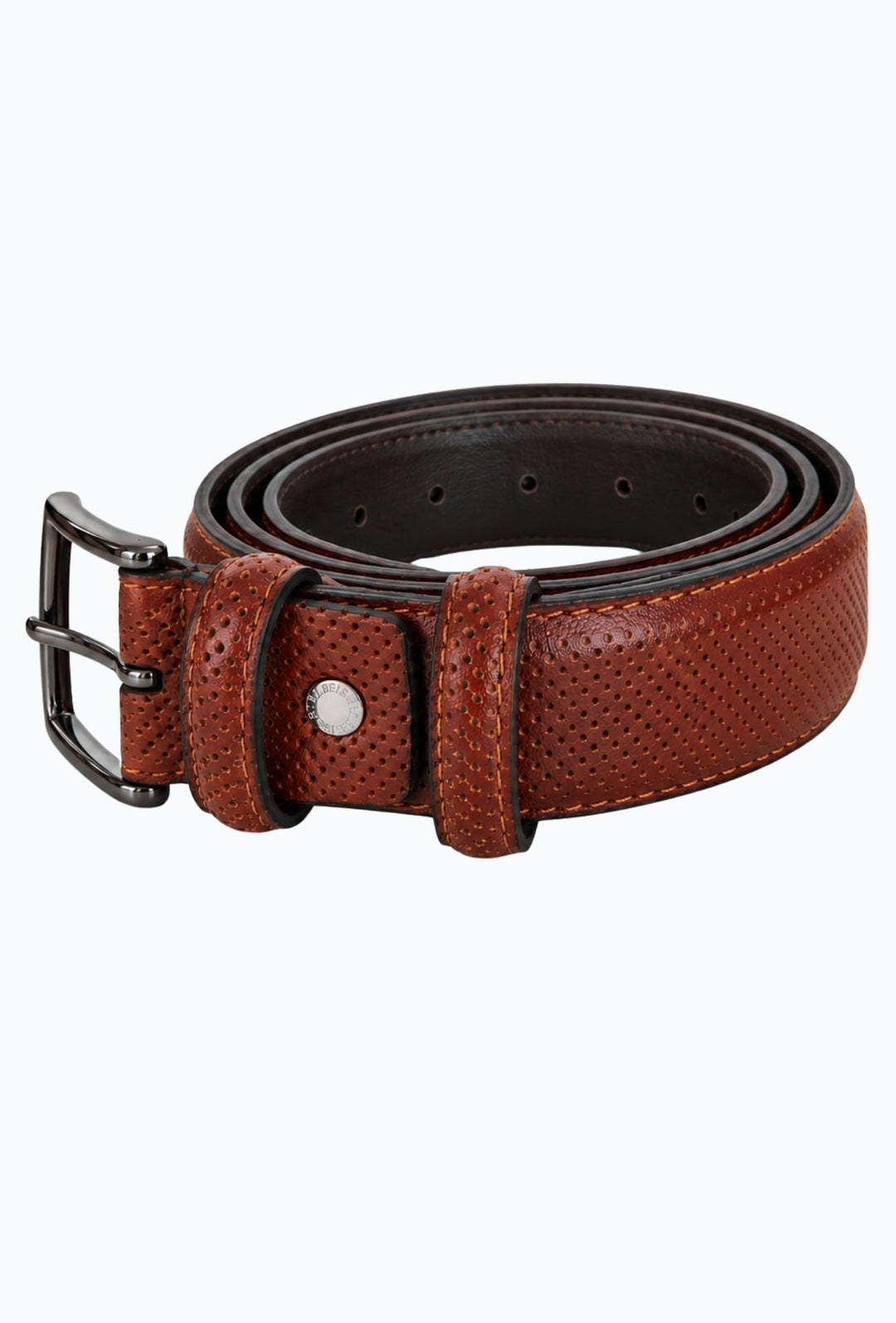 Cintura Uomo in Vera Pelle Traforata Made in Italy DRESSERD- CUOIO