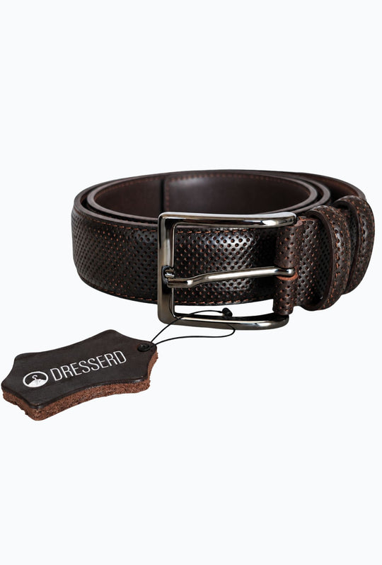 Cintura Uomo in Vera Pelle Traforata Made in Italy DRESSERD- MORO