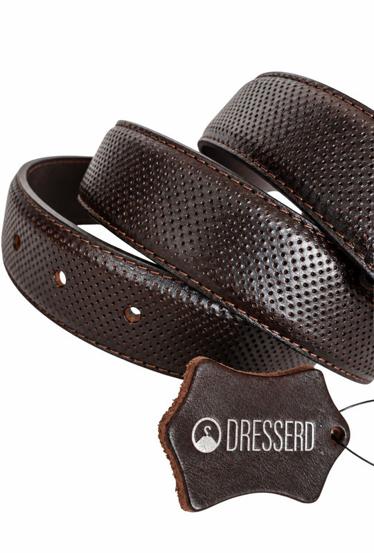 Cintura Uomo in Vera Pelle Traforata Made in Italy DRESSERD- MORO