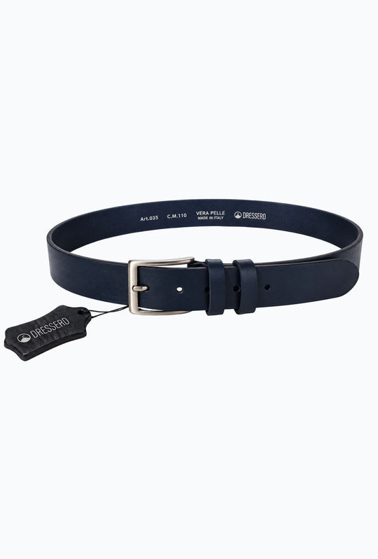 Cintura Uomo DRESSERD in cuoio Made in Italy- BLU
