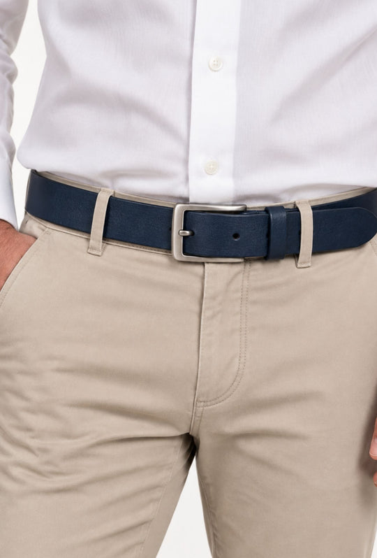 Cintura Uomo DRESSERD in cuoio Made in Italy- BLU