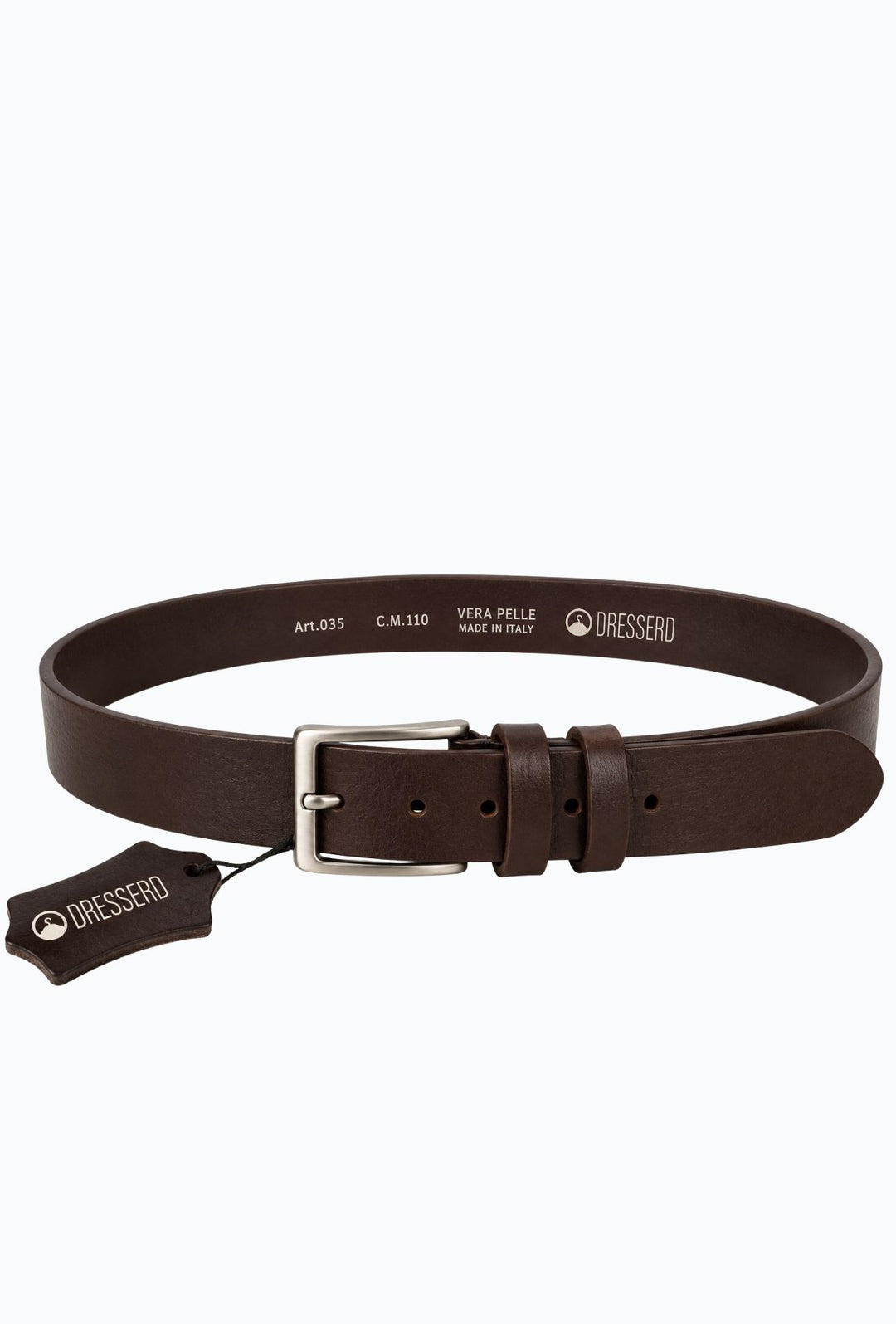 Cintura Uomo DRESSERD in cuoio Made in Italy- MORO