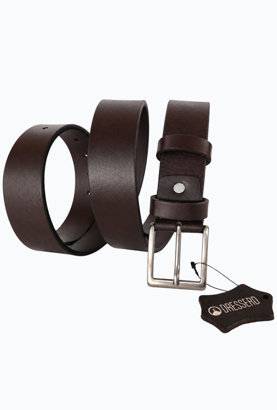 Cintura Uomo DRESSERD in cuoio Made in Italy- MORO